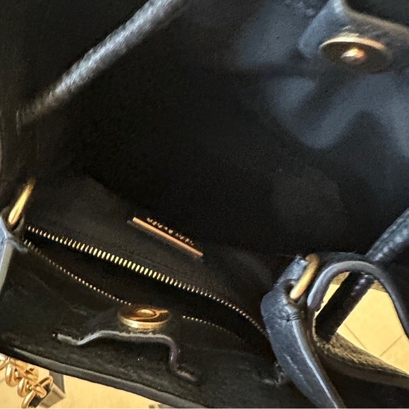 Tory Burch Georgia Leather Backpack Bucket Bag Black Purse - Picture 8 of 9